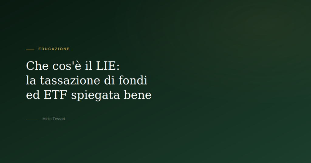 LIE livello impositivo equalizzato — Mirko Tessari